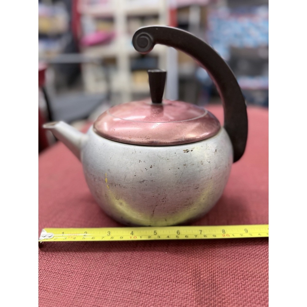 Wear Ever Kettle Select Vintage 2 1/2 Quart Aluminum Tea Kettle Copper Lid 38852